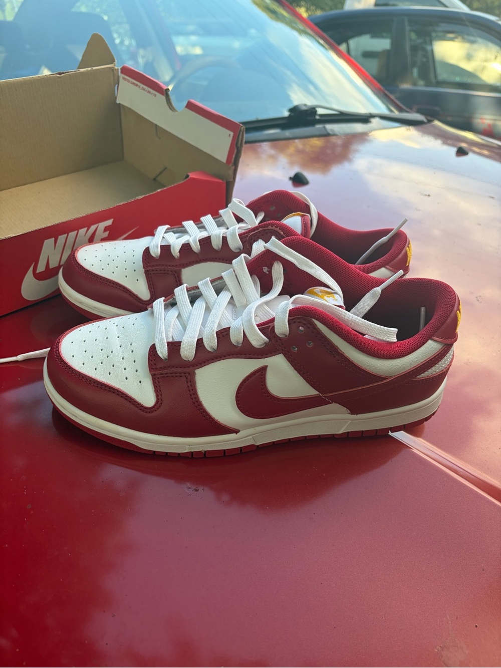 Nike Men’s Low-Top Sneakers — White & Red